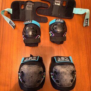 187 Killer Pads 6 pack - knee, elbow & wrist - electric bolt - size JR ( 4-8yo )